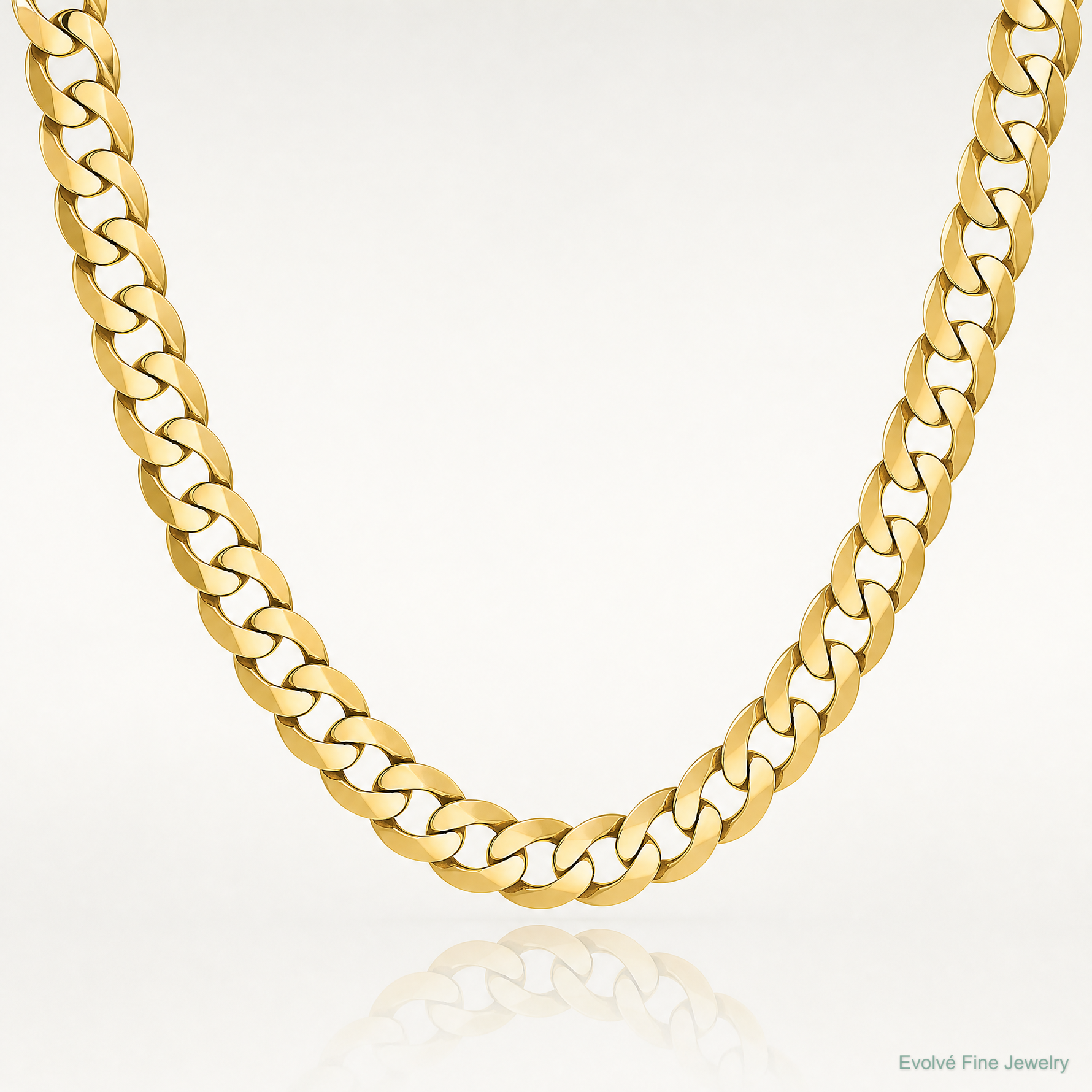 14k 7.2mm Lightweight Flat Cuban Chain - Lifestyle View