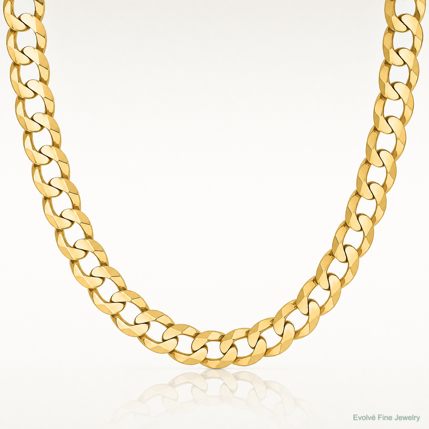 14k 8.3mm Lightweight Flat Cuban Chain - Lifestyle View