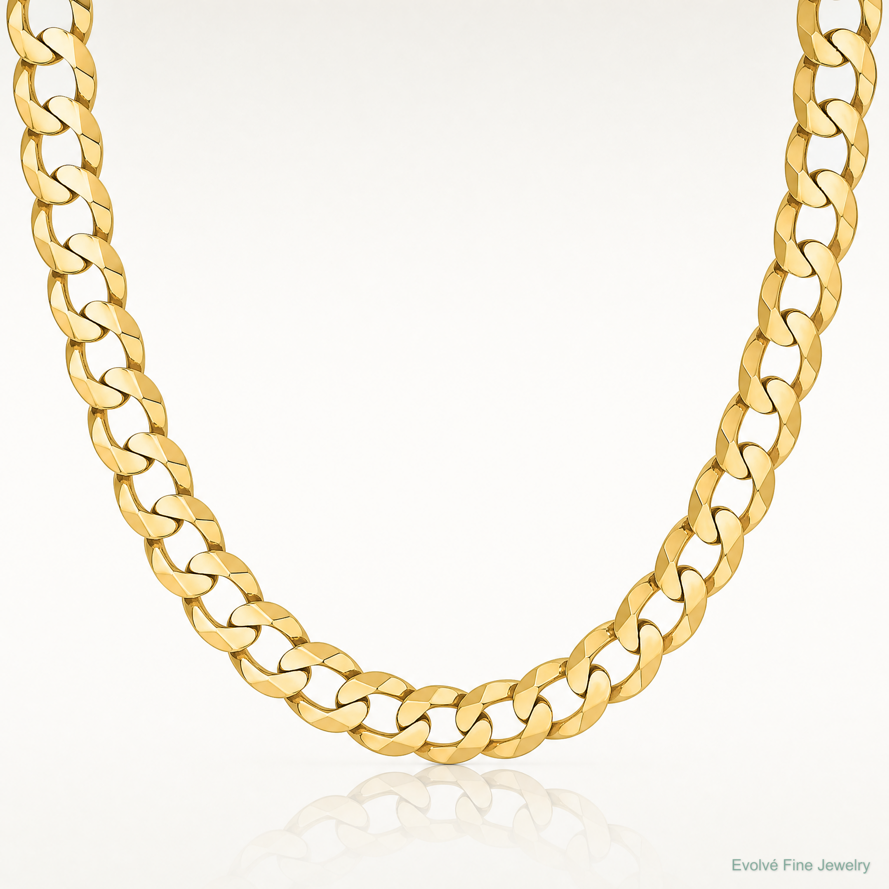 14k 8.3mm Lightweight Flat Cuban Chain - Lifestyle View