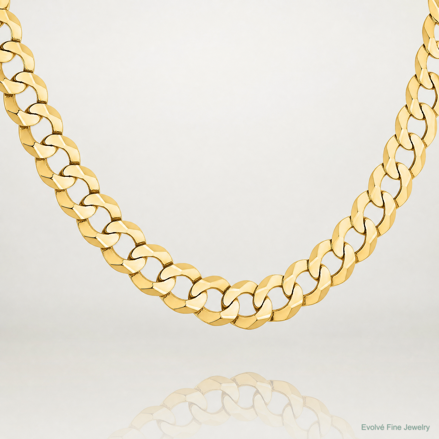 14k 9.4mm Lightweight Flat Cuban Chain - Lifestyle View