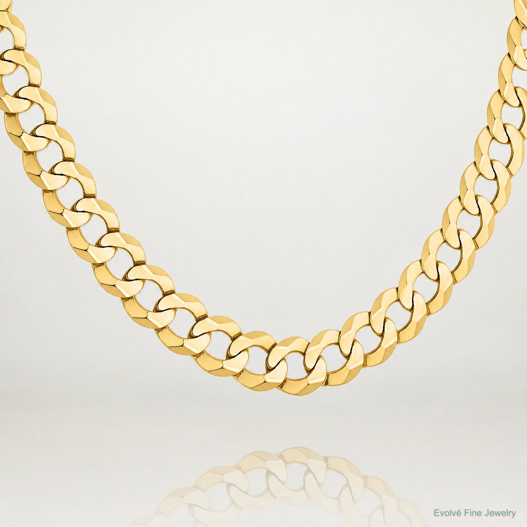 14k 9.4mm Lightweight Flat Cuban Chain - Lifestyle View