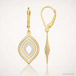 Leslie's 14K with Rhodium Polished Leverback Earrings - Lifestyle View