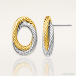 Leslie's 14K w/ White Rhodium Fancy Twisted Oval Post Earrings - Lifestyle View