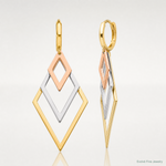 Leslie's 14K Tri-Color Dangle Hoop Earrings - Lifestyle View