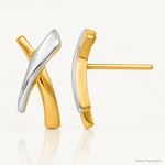 Leslie's 14K w/Rhodium X Post Earrings - Lifestyle View