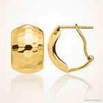 Leslie's 14K Polished Hammered Omega Back Earrings - Lifestyle View