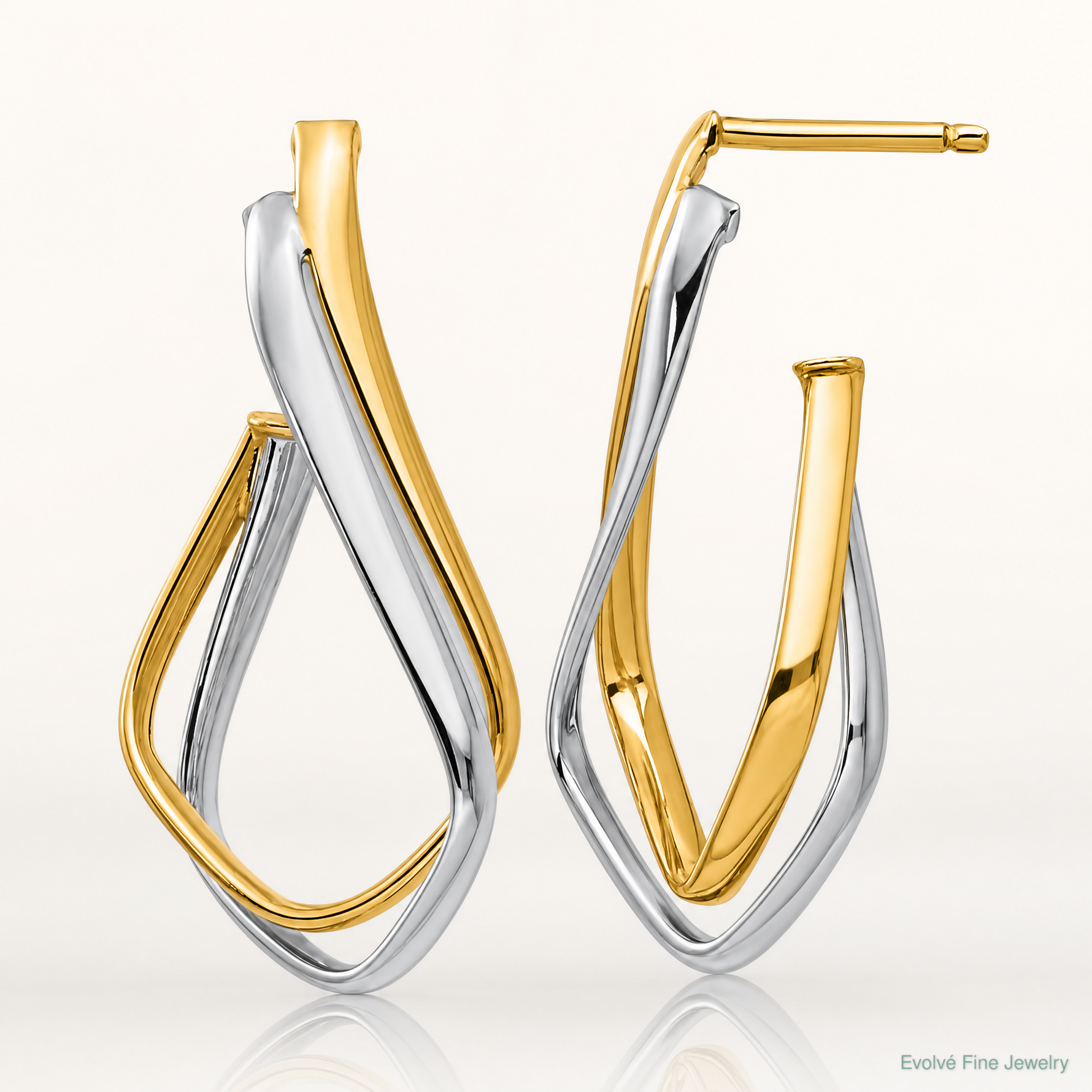 Leslie's 14K w/Rhodium Polished Post Earrings - Lifestyle View