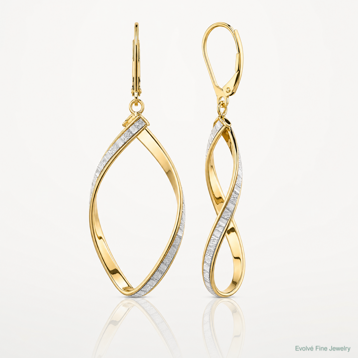 Leslie's 14K Glimmer Infused Twisted Leverback Earrings - Lifestyle View