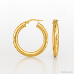 Leslie's 14k Polished D/C Hoop Earrings - Lifestyle View