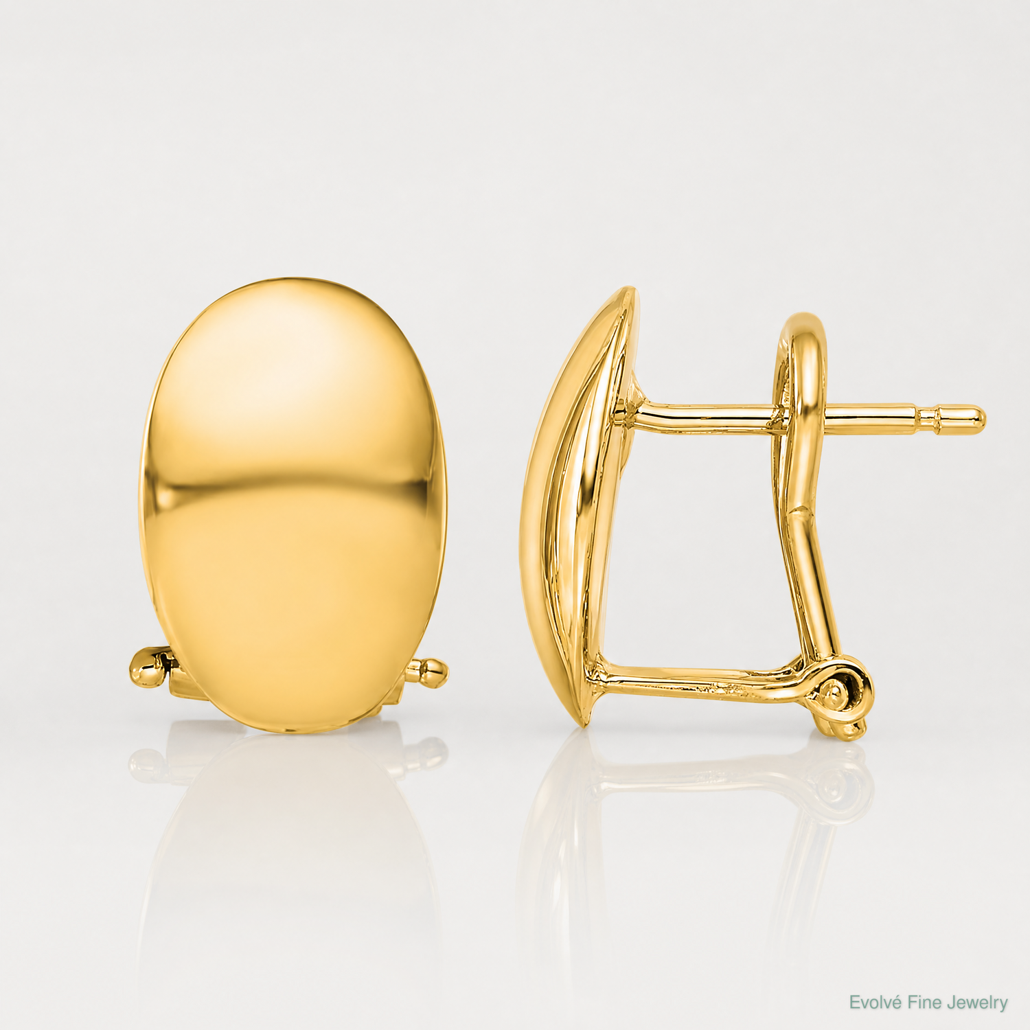 Leslie's 14K Polished Omega Back Earrings - Lifestyle View