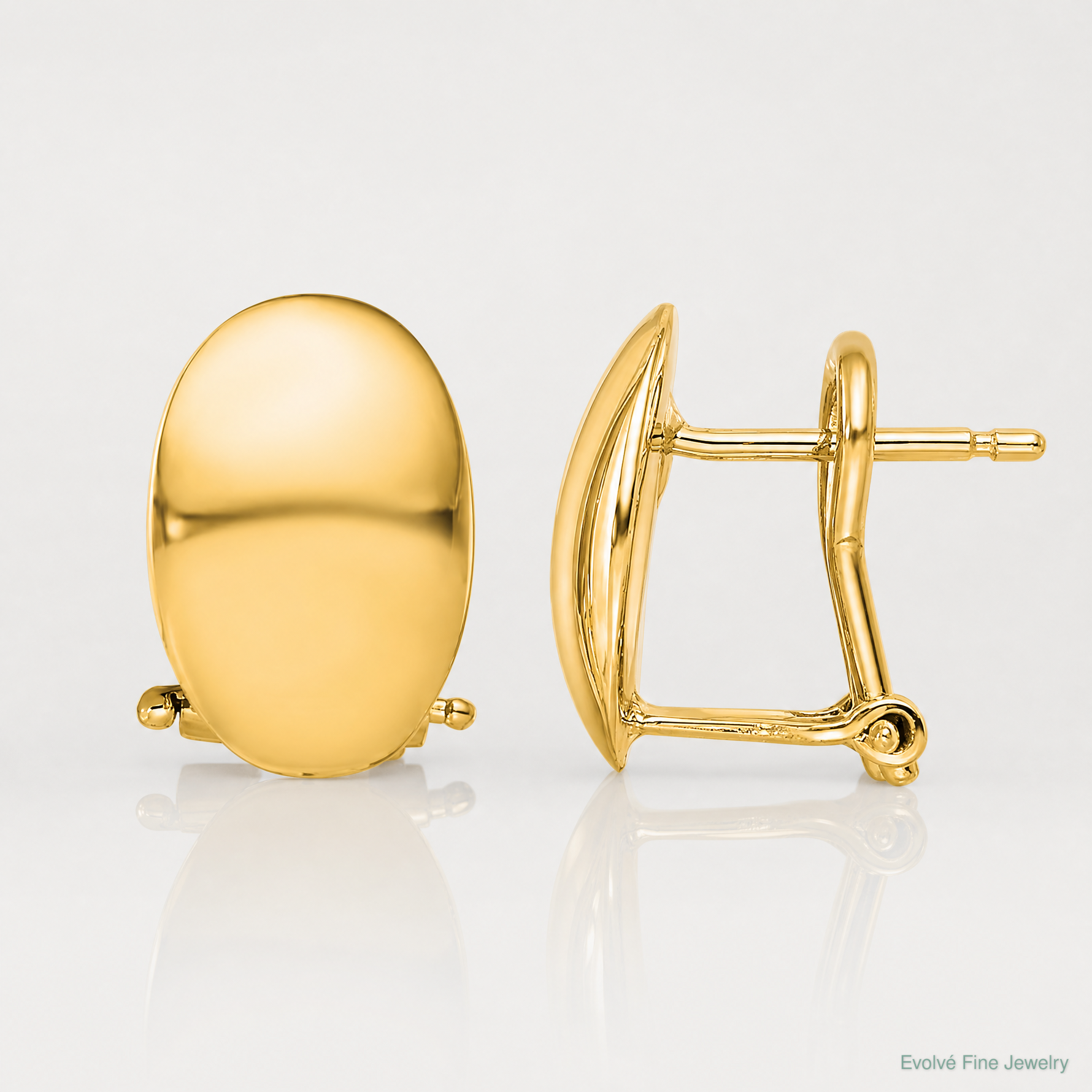Leslie's 14K Polished Omega Back Earrings - Lifestyle View