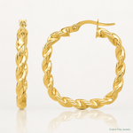 Leslie's 14K Polished Square Twisted Hoop Earrings - Lifestyle View