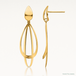 Leslie's 14k Polished and Brushed Post Dangle Earrings - Lifestyle View