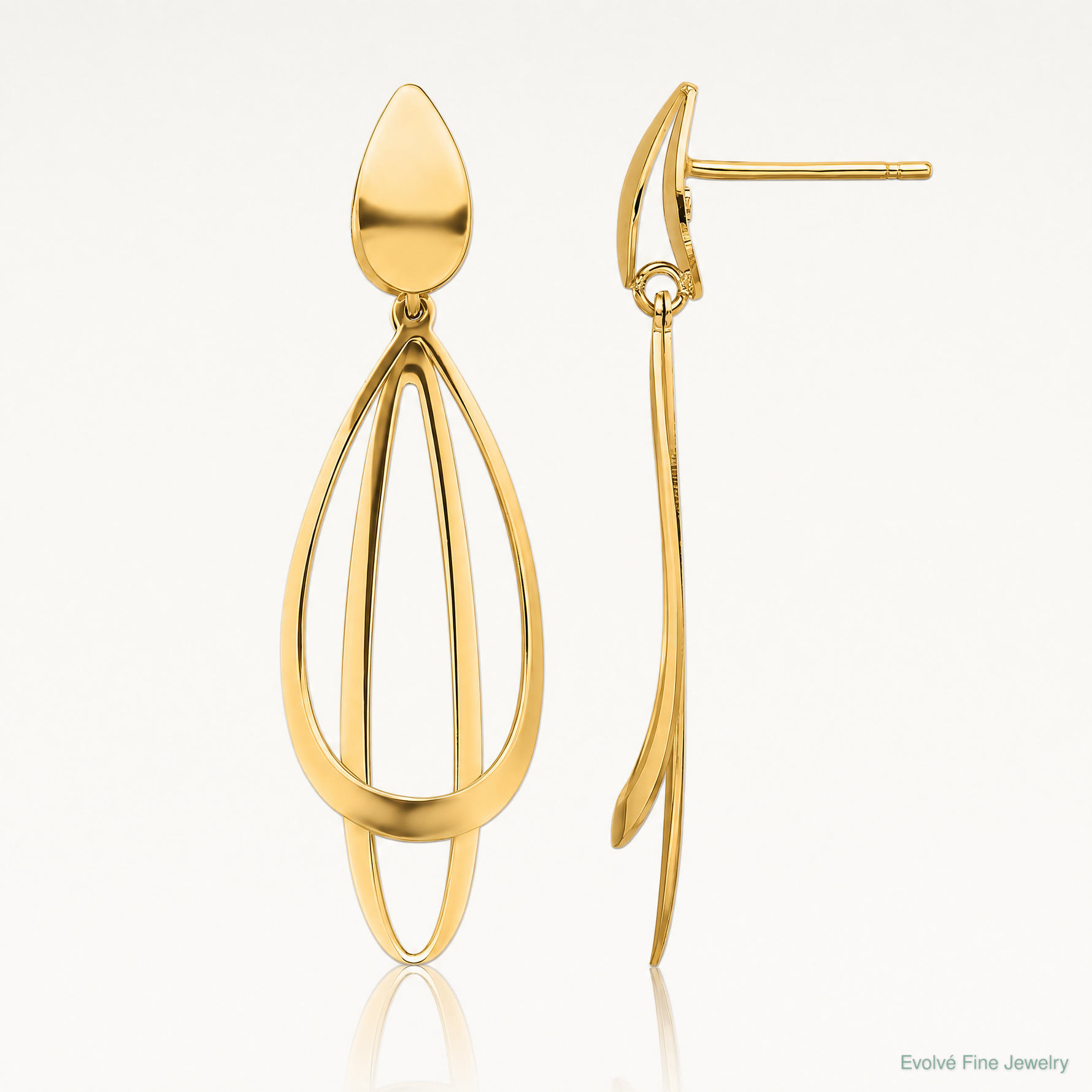 Leslie's 14k Polished and Brushed Post Dangle Earrings - Lifestyle View