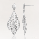 Leslie's 14k White Gold Polished D/C Post Dangle Chandelier Earrings - Lifestyle View