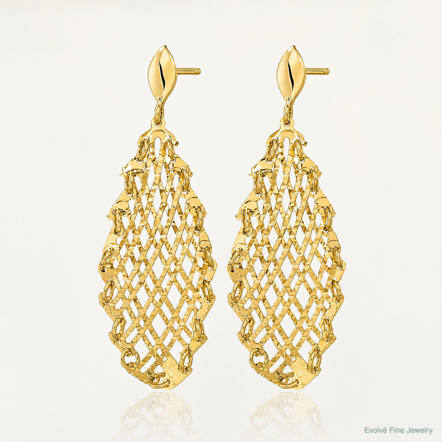 Leslie's 14k Polished D/C Post Dangle Earrings - Lifestyle View