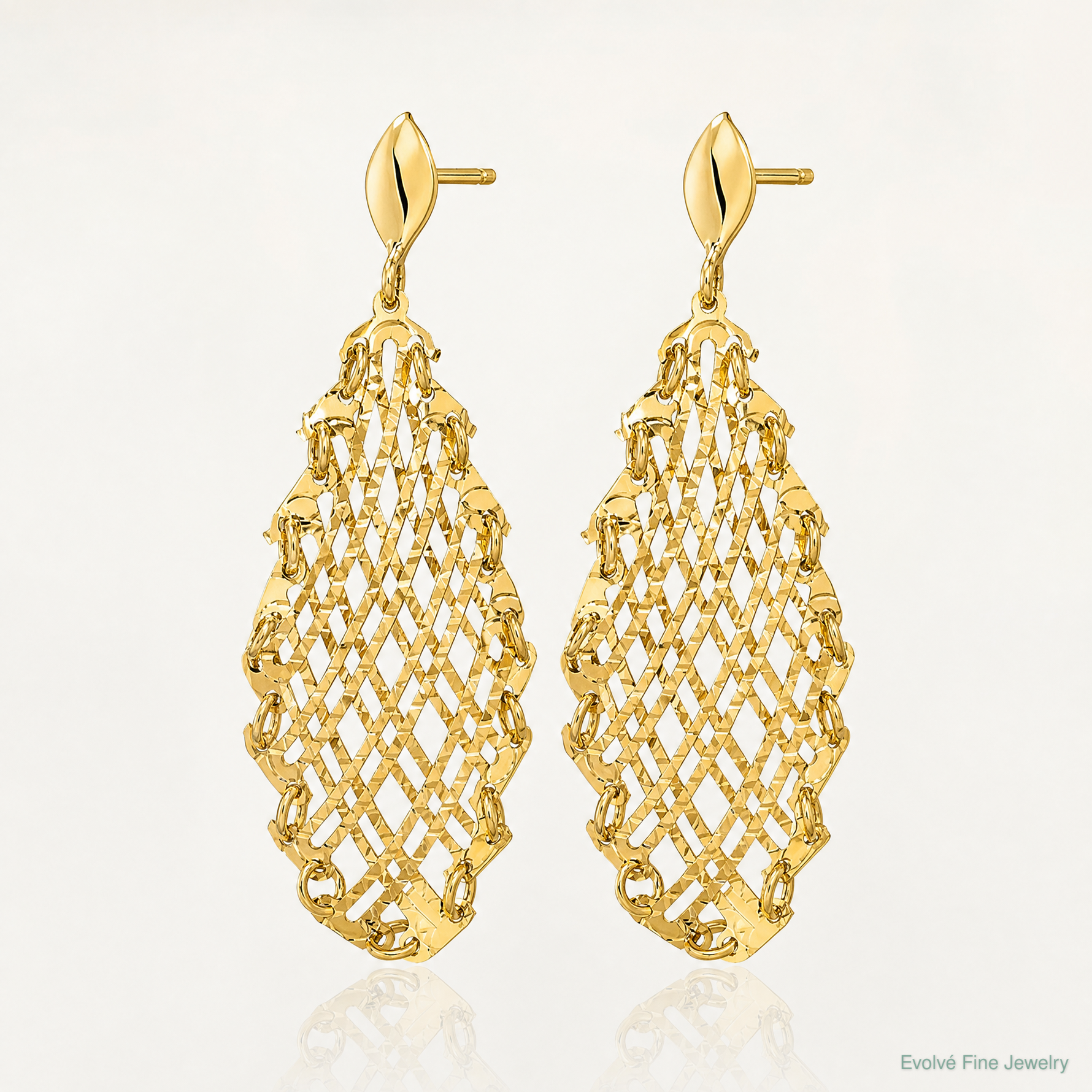 Leslie's 14k Polished D/C Post Dangle Earrings - Lifestyle View