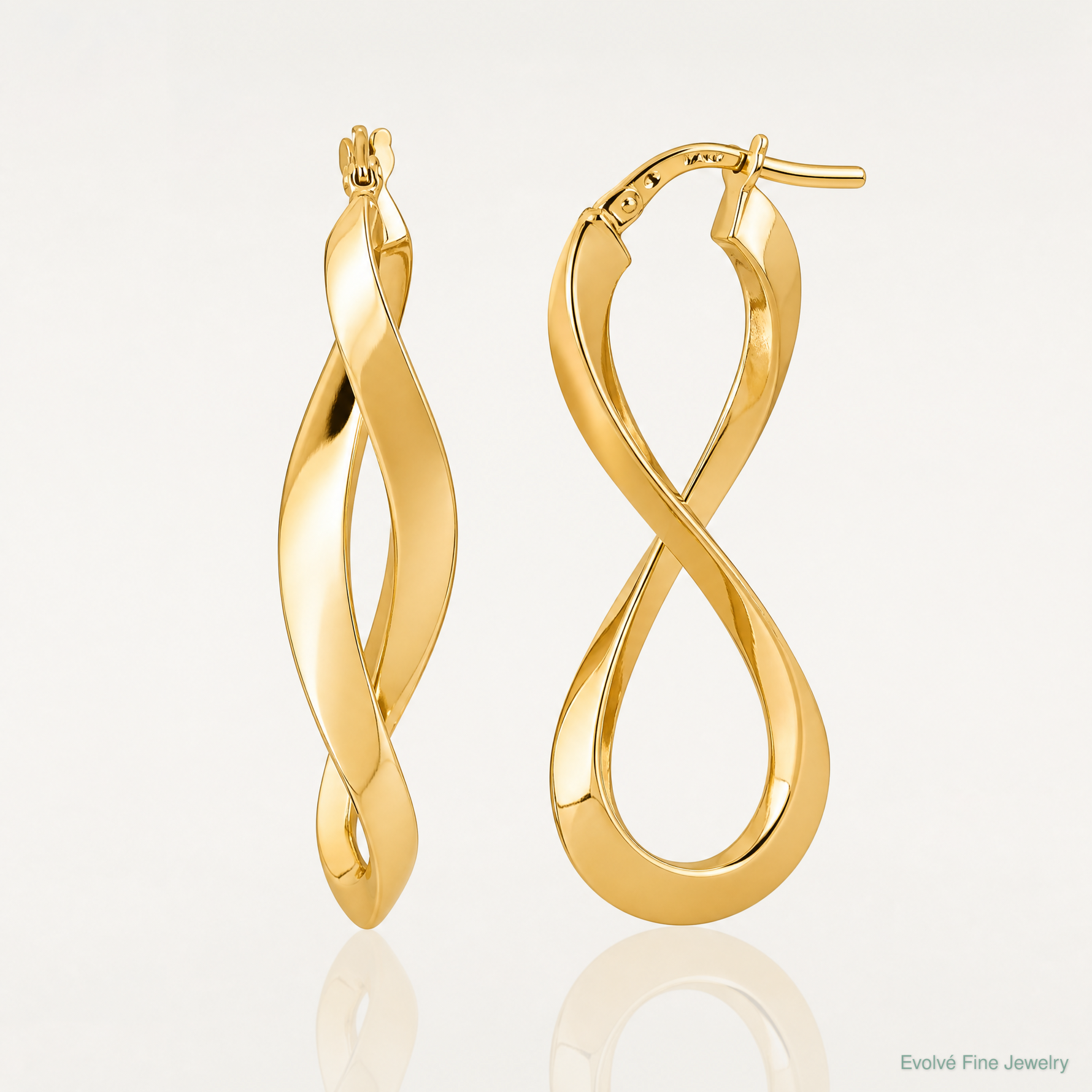 Leslie's 14K Polished Left and Right Eternity Hoop Earrings - Lifestyle View