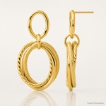 Leslie's 14K Polished and Textured Post Dangle Earrings - Lifestyle View