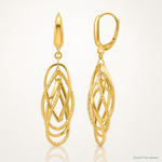 Leslie's 14K Polished and Textured Ovals Dangle Earrings - Lifestyle View