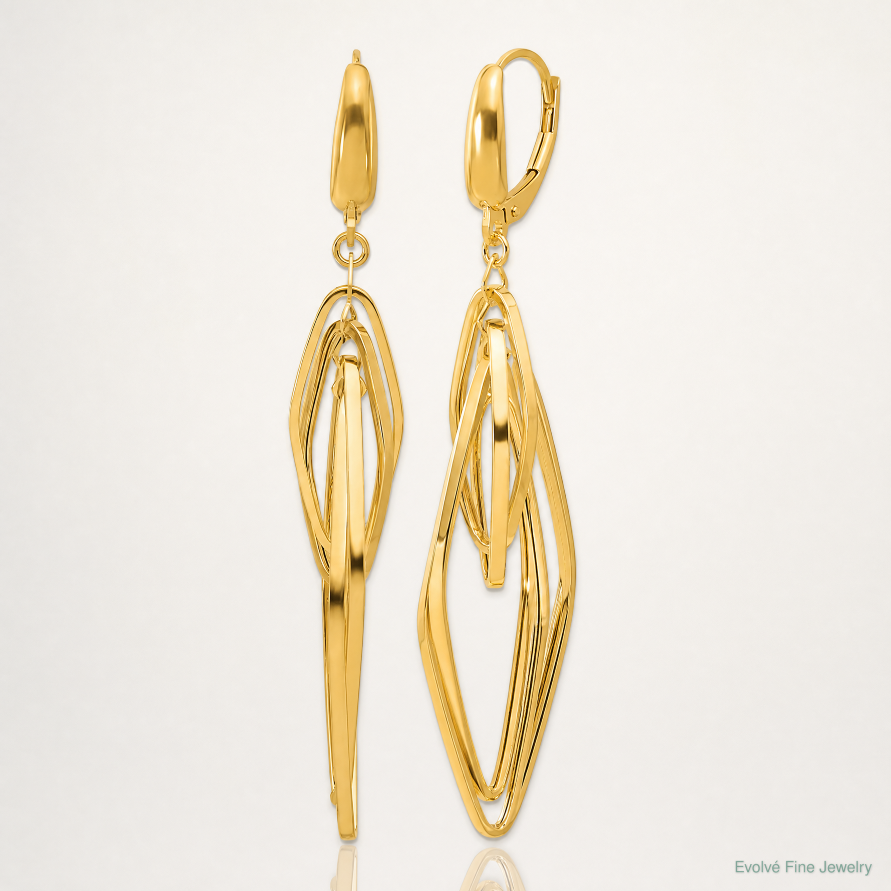 Leslie's 14K Polished Diamond Shaped Dangle Earrings - Lifestyle View