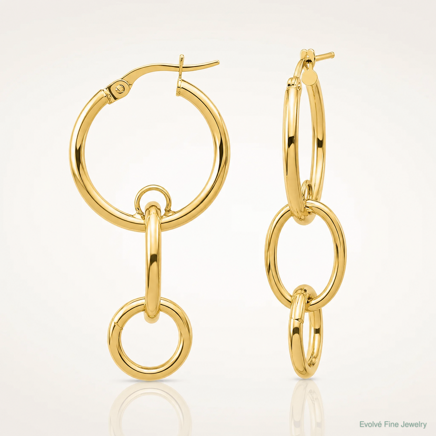 Leslie's 14K Polished Double Round Hoop Earrings - Lifestyle View