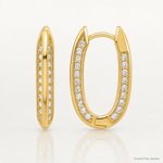 Leslie's 14K Polished CZ Hinged Hoop Earrings - Lifestyle View
