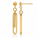 Leslie's 14K Polished Paperclip Dangle Earrings - Lifestyle View
