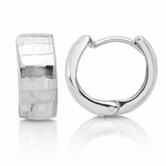 Leslie's 14K White Gold Polished and Diamond-cut Huggie Hoop Earrings - Lifestyle View
