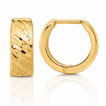 Leslie's 14K Polished and Diamond-cut Huggie Hoop Earrings - Lifestyle View
