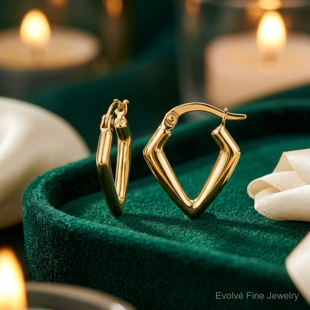 Leslie's 14K Polished Fancy Hoop Earrings - Lifestyle View