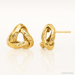 Leslie's 14K Polished and Diamond-cut Triangle Love Knot Post Earrings - Lifestyle View