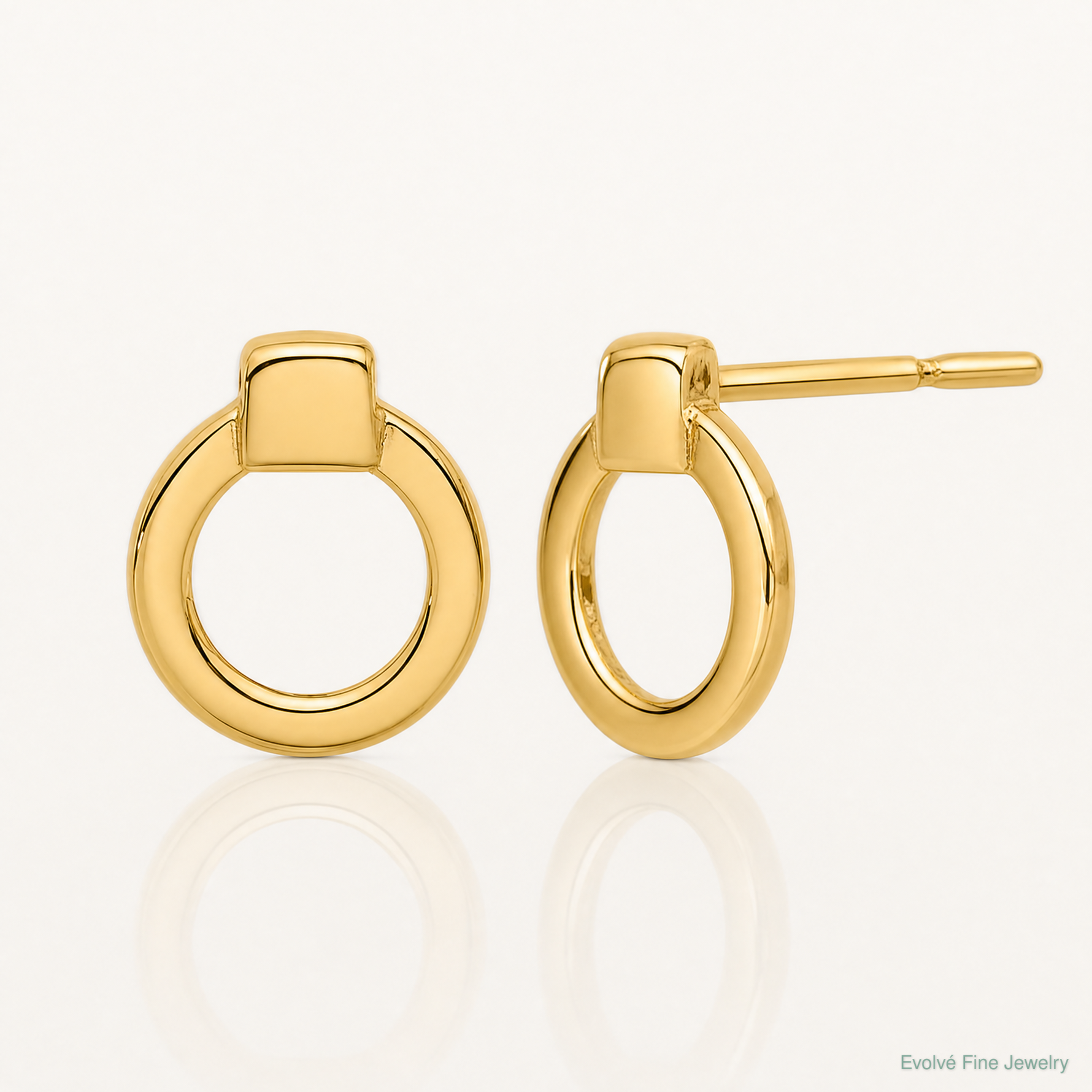 Leslie's 14K Polished Circle Post Earrings - Lifestyle View