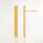 Leslie's 14K Polished and Textured Bar Post Earrings - Lifestyle View