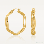 Leslie's 14K Polished Geometric Hoop Earrings - Lifestyle View