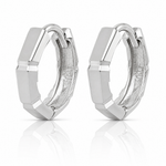 Leslie's 14K  White Gold Polished/Diamond-cut Huggie Hoop Earrings - Lifestyle View