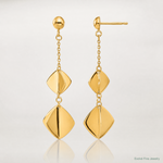 Leslie's 14K Polished Fancy Dangle Post Earrings - Lifestyle View