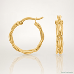 Leslie's 14K Polished Braided Hoop Earrings - Lifestyle View