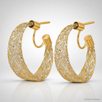 Leslie's 14K w/Rhodium Braided Mesh Stretch Post Hoop Earrings - Lifestyle View