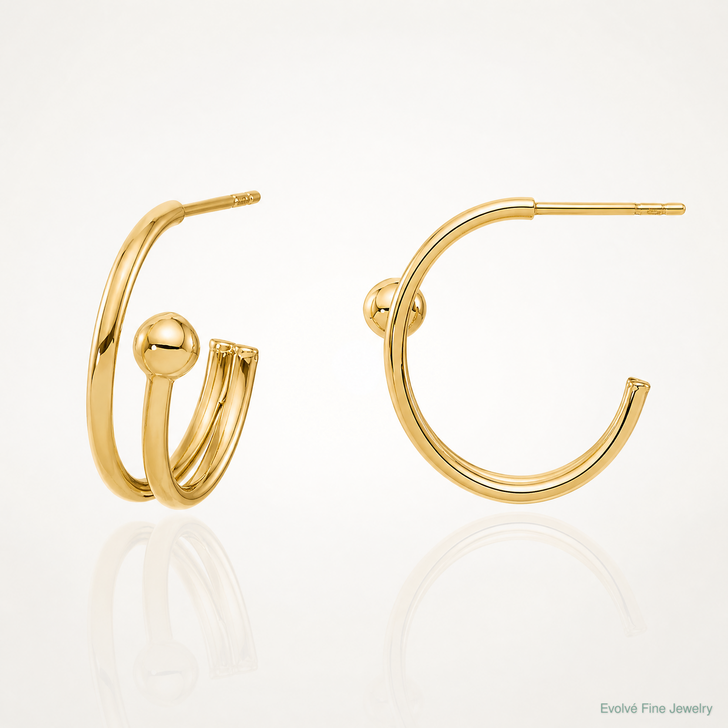 Leslie's 14K Polished J-Hoop Earrings - Lifestyle View