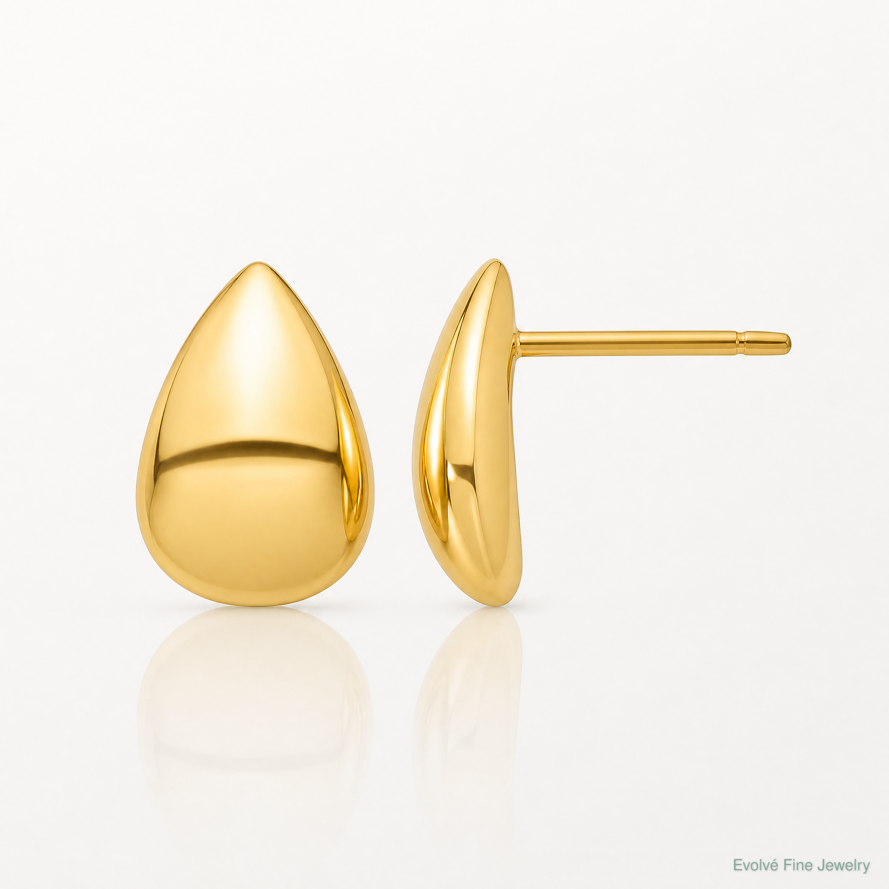 Leslie's 14K Polished Teardrop Post Earrings - Lifestyle View
