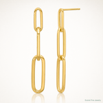 Leslie's 14k Polished Paperclip Link Post Dangle Earrings - Lifestyle View