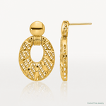 Leslie's 14k Polished D/C Oval Post Dangle Earrings - Lifestyle View