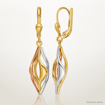 Leslie's 14K Tri-Color Polished Dangle Leverback Earrings - Lifestyle View