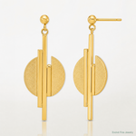 Leslie's 14K Polished and Brushed Dangle Post Earrings - Lifestyle View