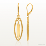 Leslie's 14K Polished and Textured Dangle Leverback Earrings - Lifestyle View