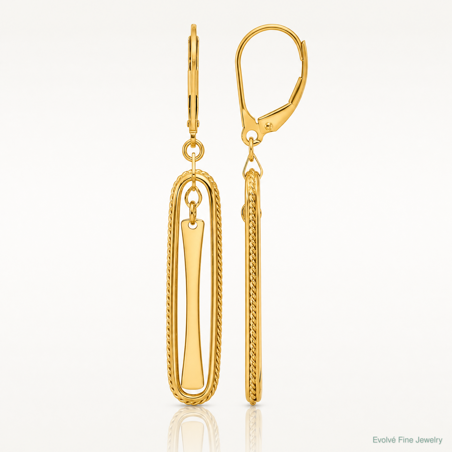 Leslie's 14K Polished Dangle Leverback Earrings - Lifestyle View