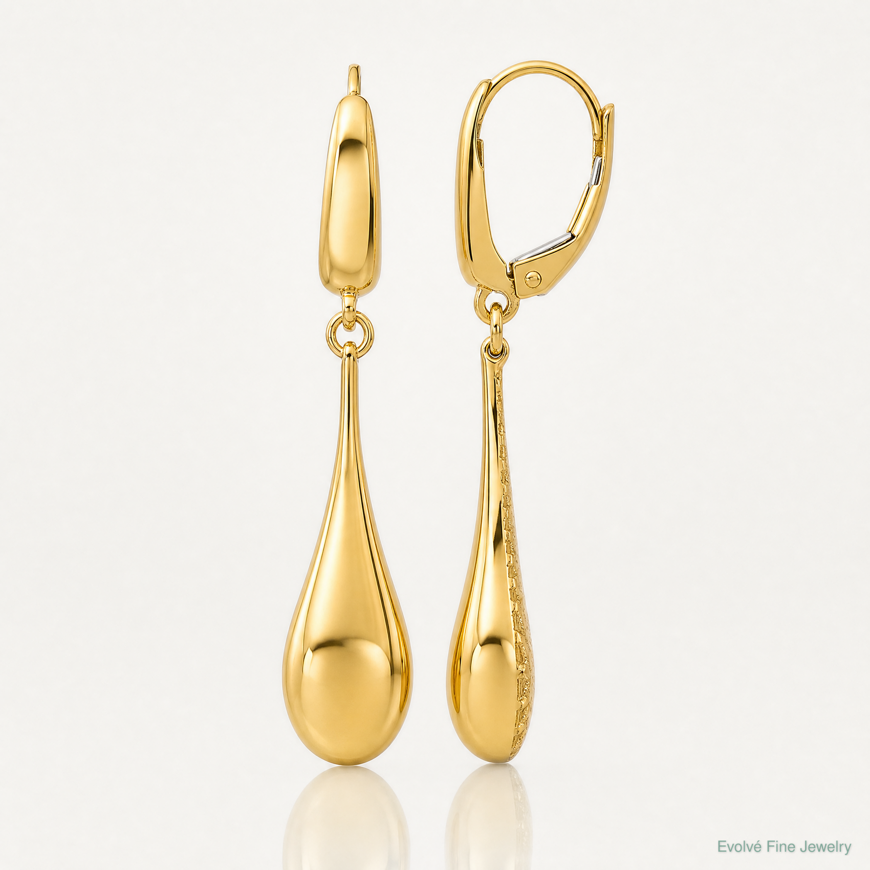 Leslie's 14K Polished Teardrop Dangle Leverback Earrings - Lifestyle View