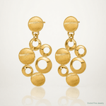 Leslie's' 14K Polished and Satin Circles Post Dangle Earrings - Lifestyle View