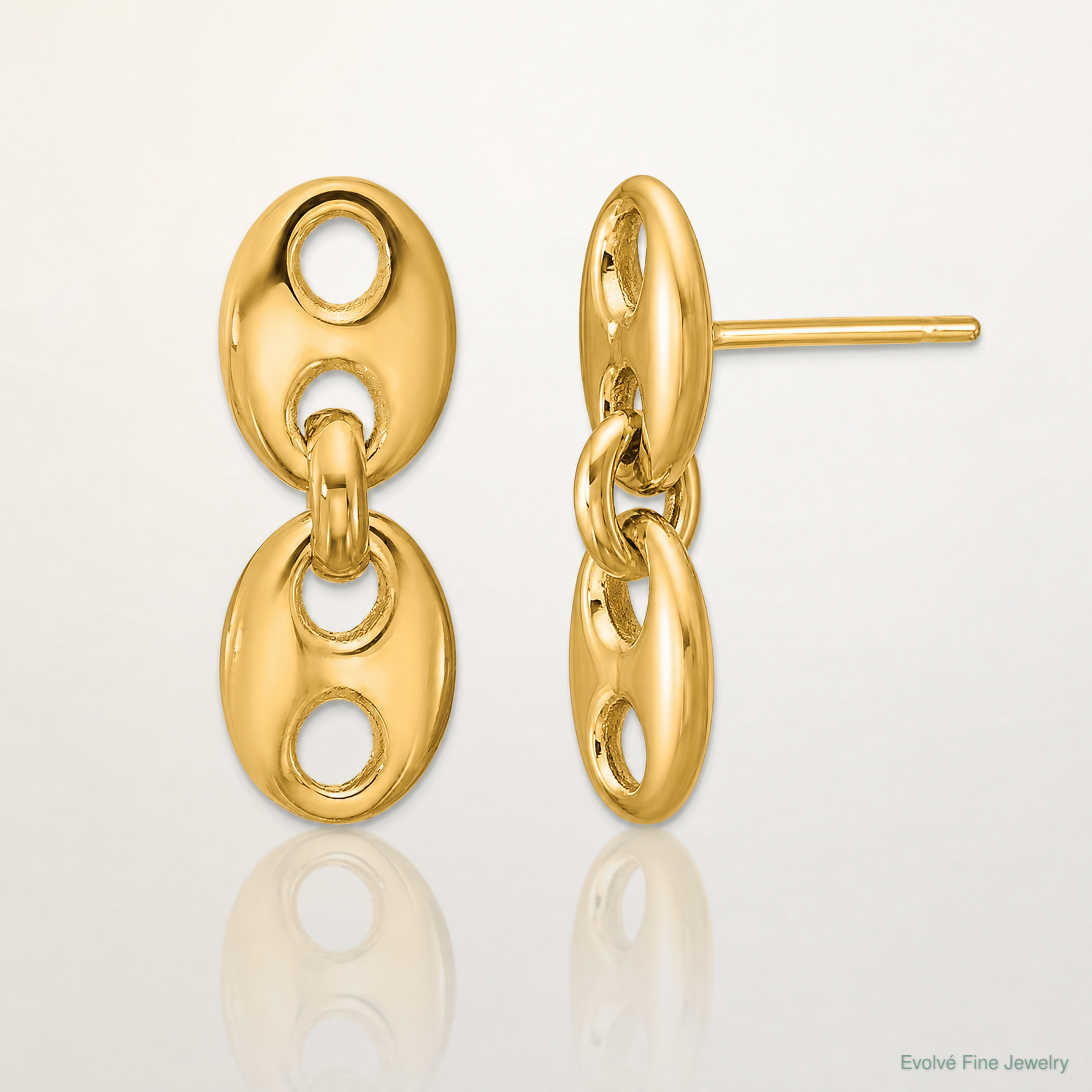 Leslie's 14K Polished Hollow Dangle post Earrings - Lifestyle View